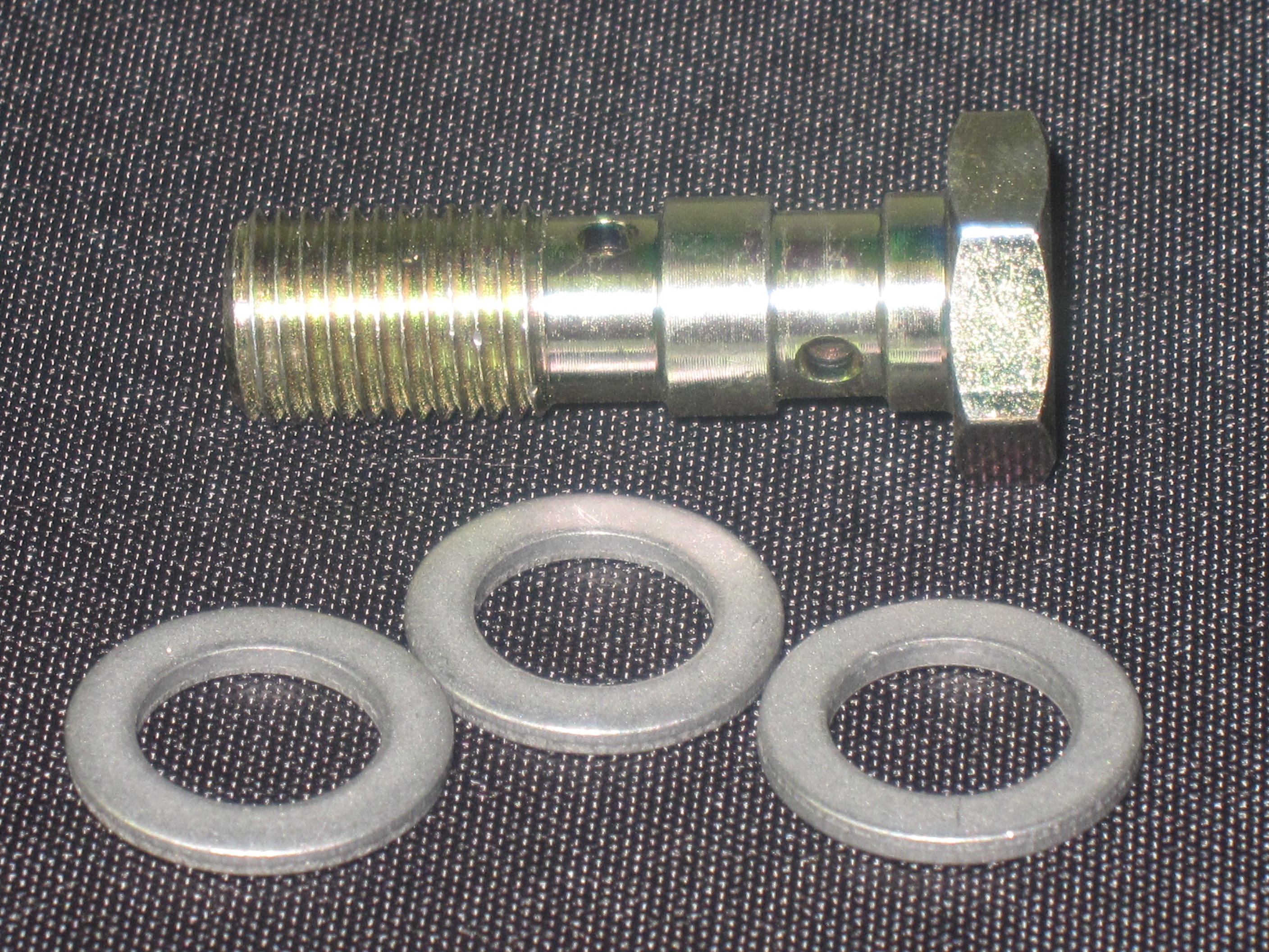(image for) 3/8-24 DOUBLE BANJO BOLT STEEL WITH WASHERS - Click Image to Close